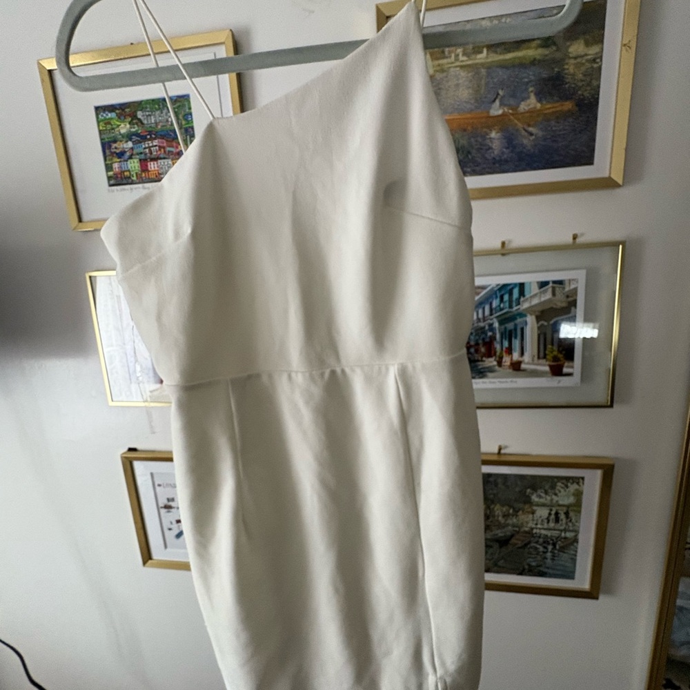 Elegant Asymmetrical White Graduation Dress